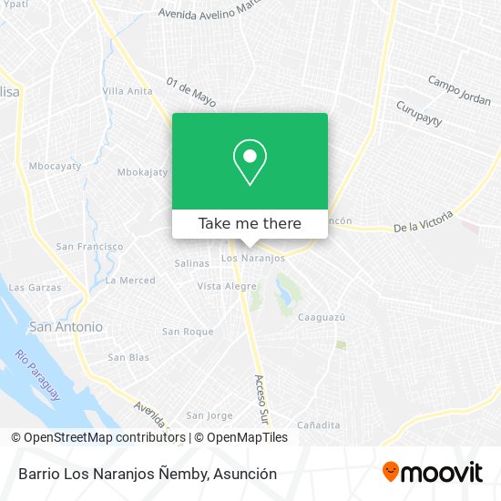 Barrio Los Naranjos Ñemby map