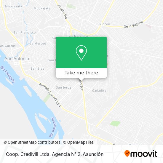 Coop. Credivill Ltda. Agencia N° 2 map