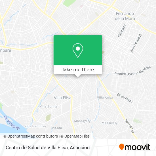 Centro de Salud de Villa Elisa map