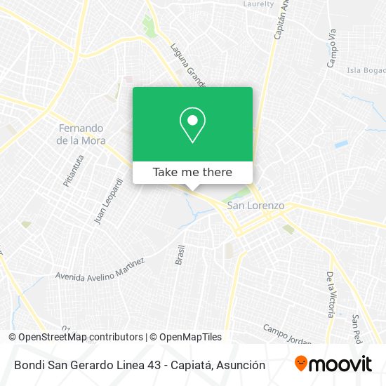 Bondi San Gerardo Linea 43 - Capiatá map