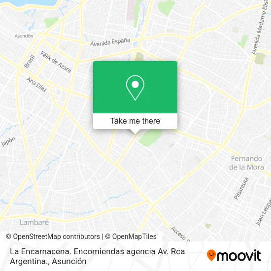 La Encarnacena. Encomiendas agencia Av. Rca Argentina. map
