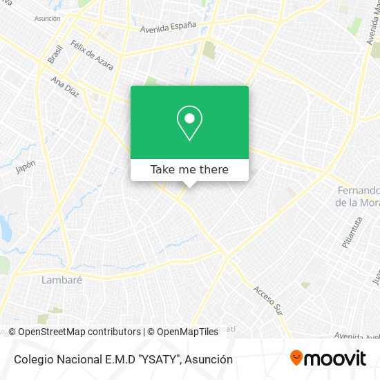 Mapa de Colegio Nacional E.M.D "YSATY"