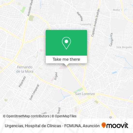 Mapa de Urgencias, Hospital de Clínicas - FCMUNA