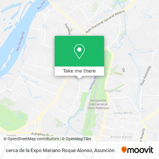 Mapa de cerca de la Expo Mariano Roque Alonso