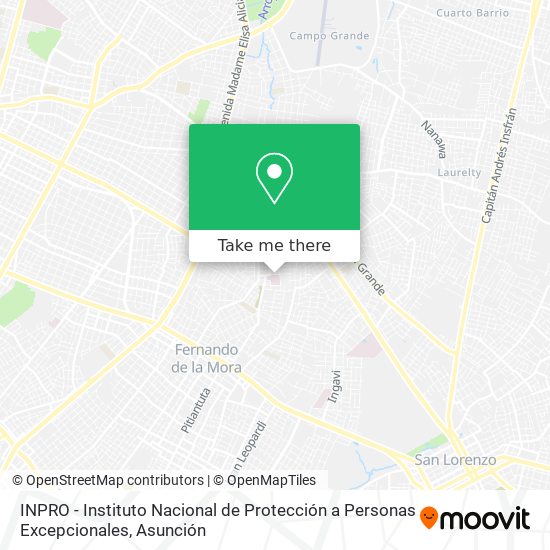 INPRO - Instituto Nacional de Protección a Personas Excepcionales map