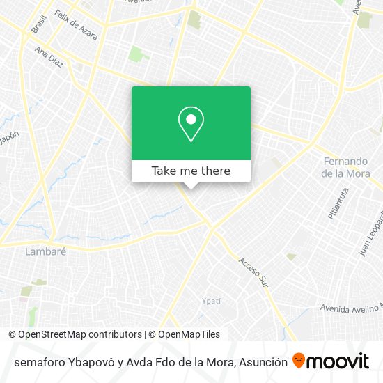 semaforo Ybapovô y Avda Fdo de la Mora map