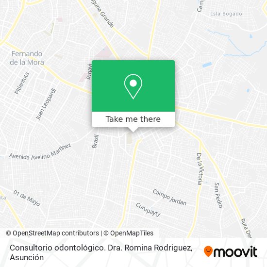 Consultorio odontológico. Dra. Romina Rodriguez map