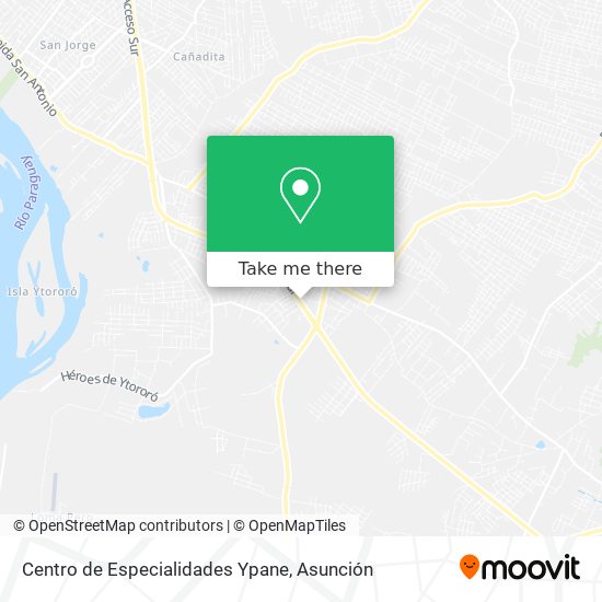 Mapa de Centro de Especialidades Ypane