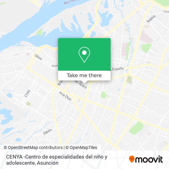 CENYA -Centro de especialidades del niño y adolescente map