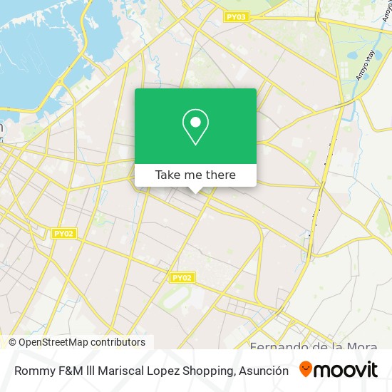 Rommy F&M lll Mariscal Lopez Shopping map