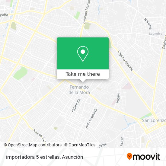 Mapa de importadora 5 estrellas