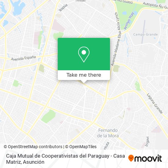 Mapa de Caja Mutual de Cooperativistas del Paraguay - Casa Matriz