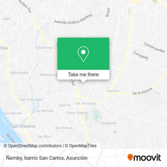 Ñemby, barrio San Carlos map