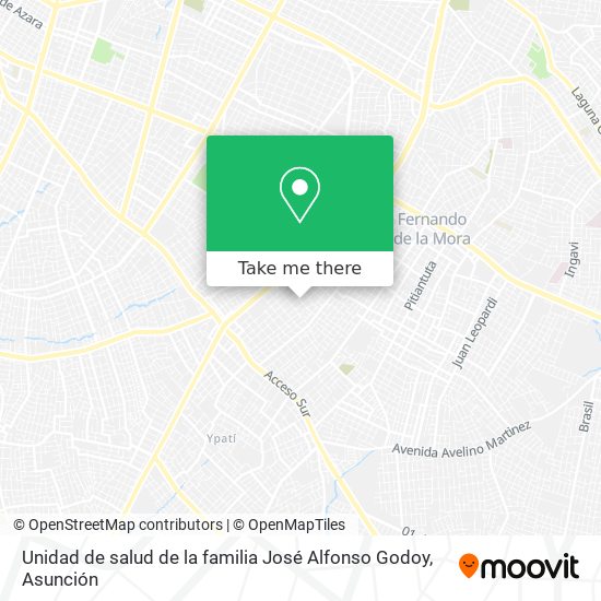 Mapa de Unidad de salud de la familia José Alfonso Godoy