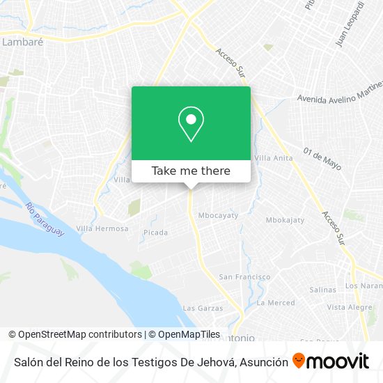 Mapa de Salón del Reino de los Testigos De Jehová