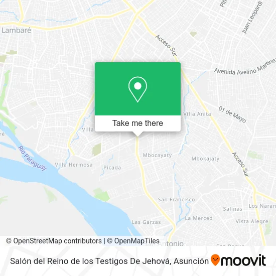 Mapa de Salón del Reino de los Testigos De Jehová