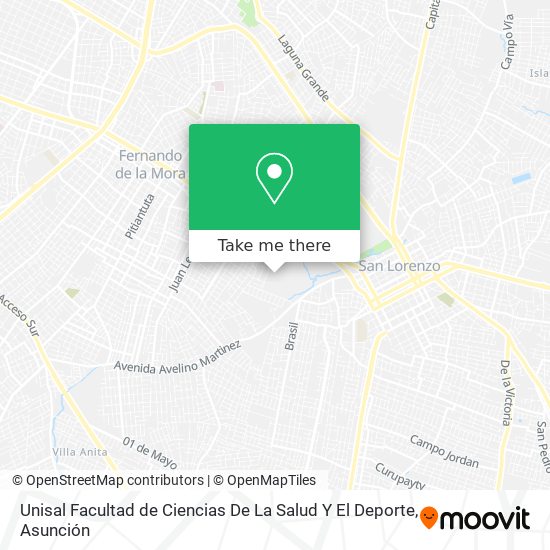 Unisal Facultad de Ciencias De La Salud Y El Deporte map