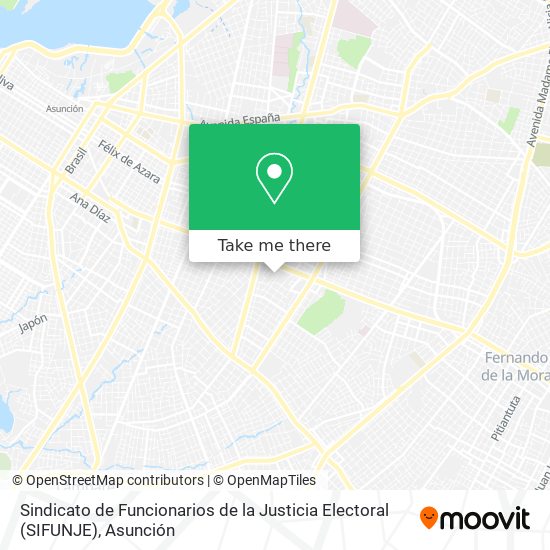 Sindicato de Funcionarios de la Justicia Electoral (SIFUNJE) map