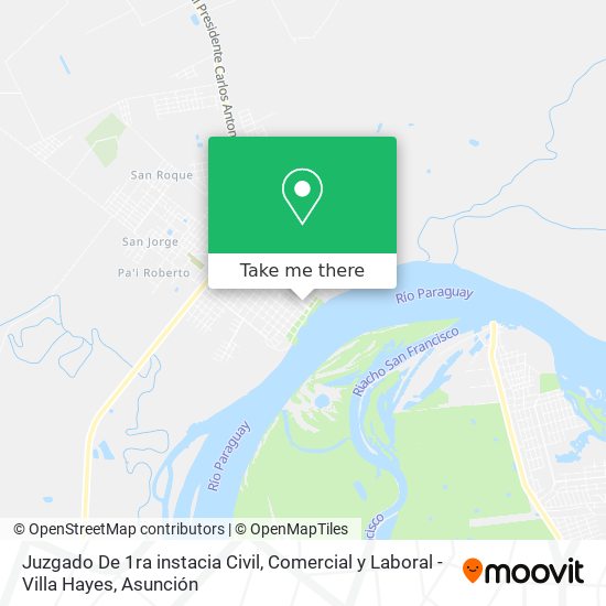 Mapa de Juzgado De 1ra instacia Civil, Comercial y Laboral - Villa Hayes