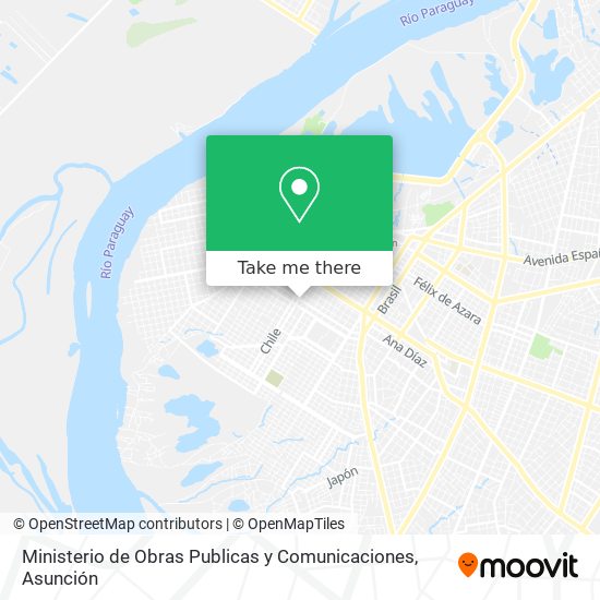 Ministerio de Obras Publicas y Comunicaciones map