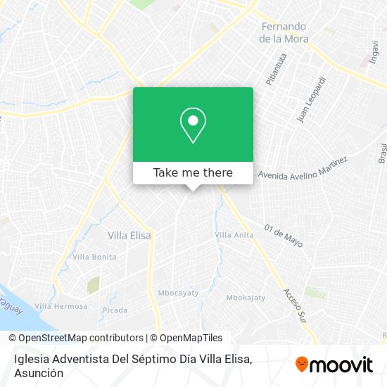 Mapa de Iglesia Adventista Del Séptimo Día Villa Elisa