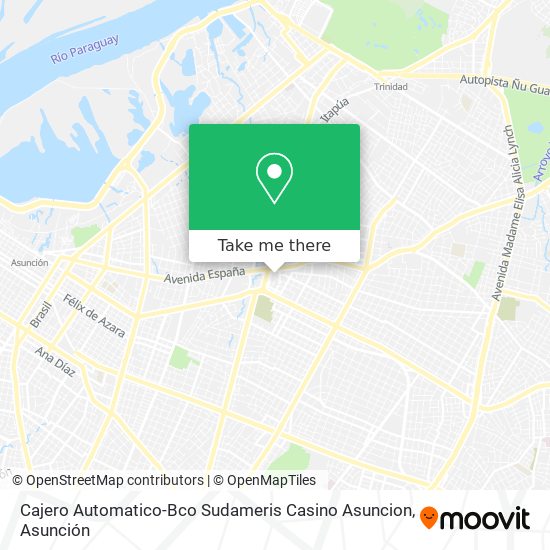 Cajero Automatico-Bco Sudameris Casino Asuncion map