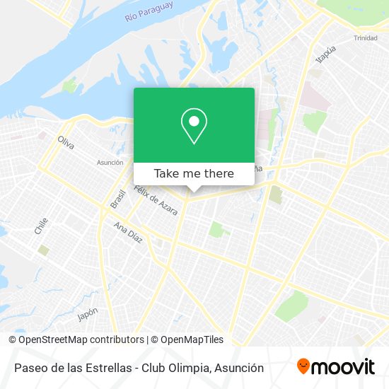 Mapa de Paseo de las Estrellas - Club Olimpia