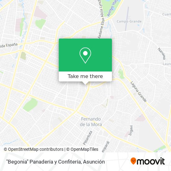 Mapa de "Begonia" Panadería y Confitería