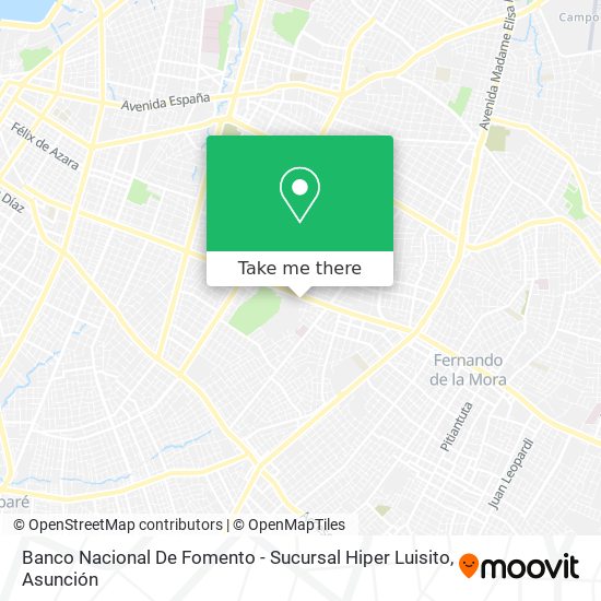 Banco Nacional De Fomento - Sucursal Hiper Luisito map