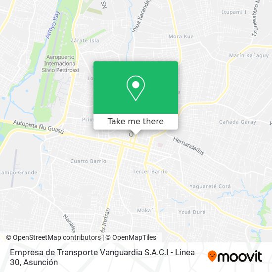 Empresa de Transporte Vanguardia S.A.C.I - Linea 30 map