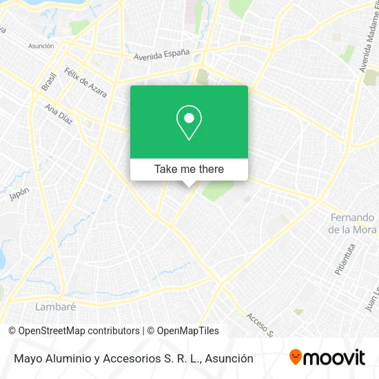 Mayo Aluminio y Accesorios S. R. L. map