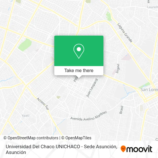Mapa de Universidad Del Chaco UNICHACO - Sede Asunción