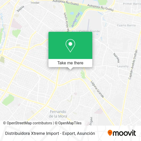 Mapa de Distribuidora Xtreme Import - Export