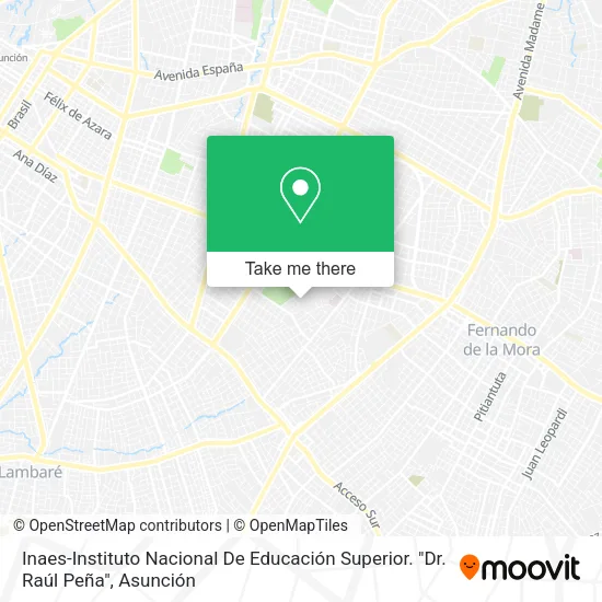 Inaes-Instituto Nacional De Educación Superior. "Dr. Raúl Peña" map