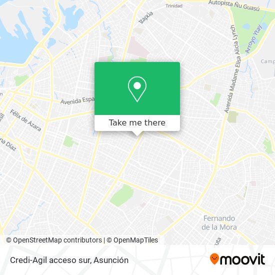 Mapa de Credi-Agil acceso sur