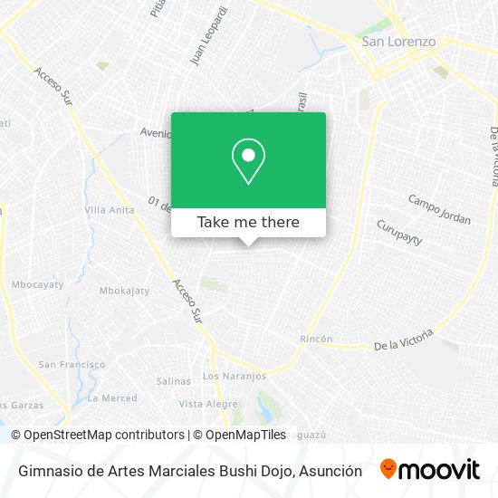 Mapa de Gimnasio de Artes Marciales Bushi Dojo