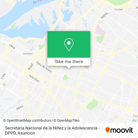 Secretaría Nacional de la Niñez y la Adolescencia - DPPD map