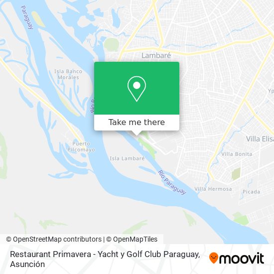 Restaurant Primavera - Yacht y Golf Club Paraguay map
