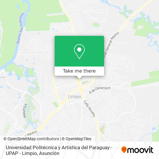 Universidad Politécnica y Artística del Paraguay - UPAP - Limpio map