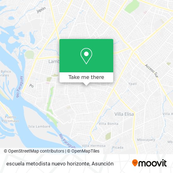 Mapa de escuela metodista nuevo horizonte