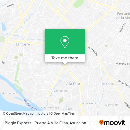Biggie Express - Puerta A Villa Elisa map