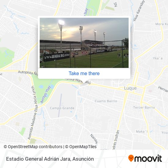 Estadio General Adrián Jara map