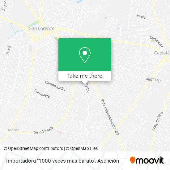 Mapa de Importadora "1000 veces mas barato"