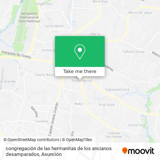 Mapa de congregación de las hermanitas de los ancianos desamparados