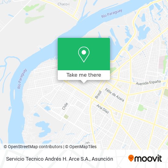 Mapa de Servicio Tecnico Andrés H. Arce S.A.