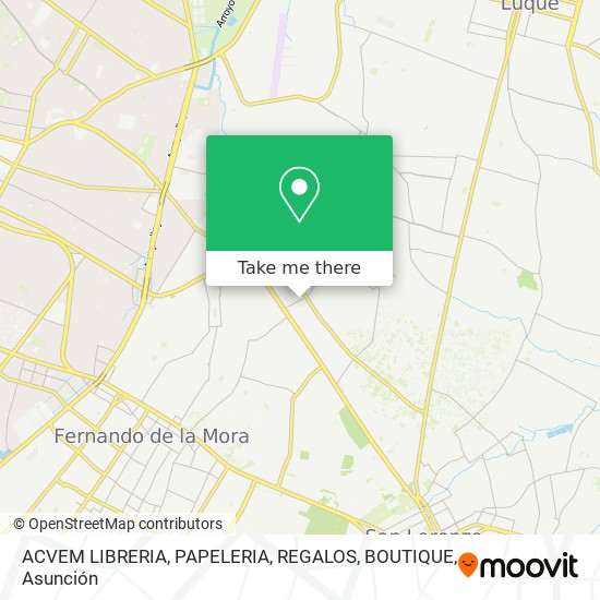 ACVEM LIBRERIA, PAPELERIA, REGALOS, BOUTIQUE map
