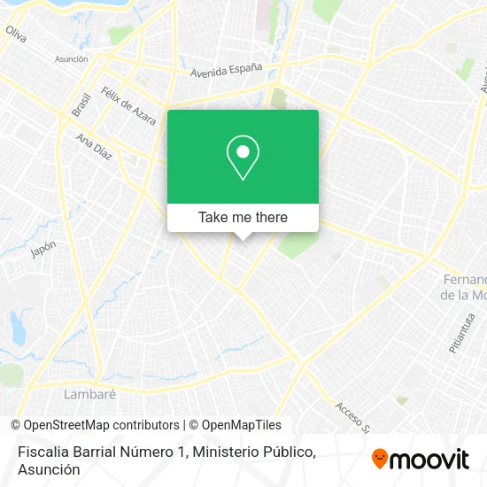 Mapa de Fiscalia Barrial Número 1, Ministerio Público