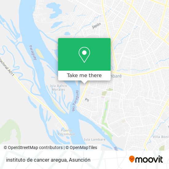 Mapa de instituto de cancer aregua