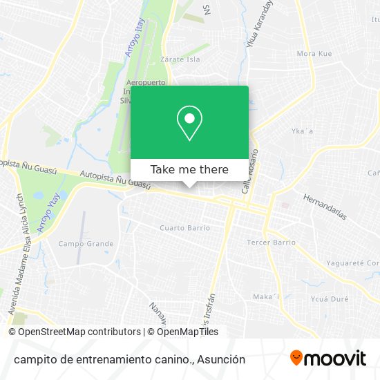 Mapa de campito de entrenamiento canino.