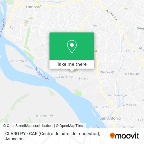 Mapa de CLARO PY - CAR (Centro de adm. de repuestos)